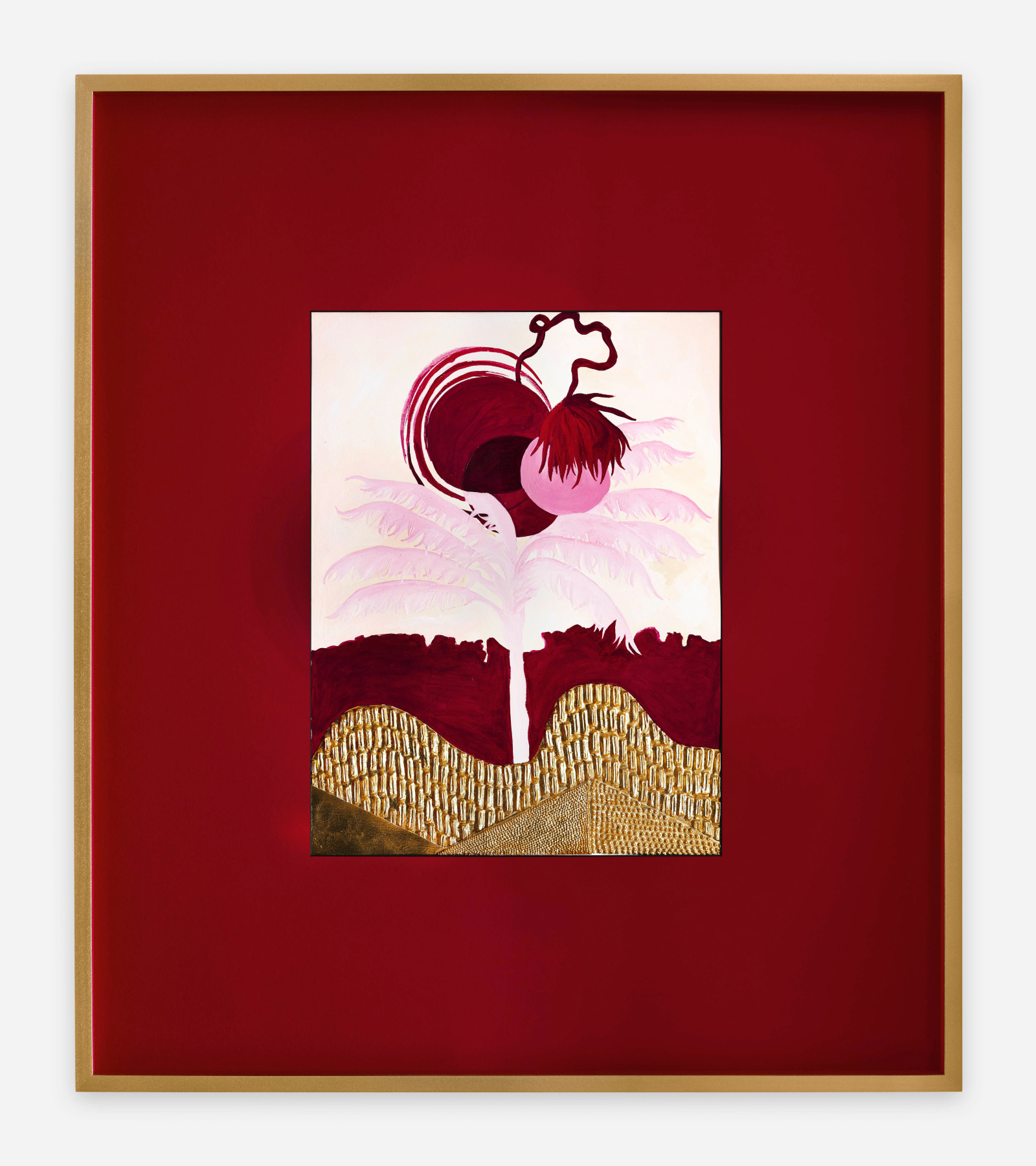 Lina Iris Viktor Red Season III2024 24 carat gold, gouache, acrylic on paper Unframed: 50 x 38 cm 19 3/4...