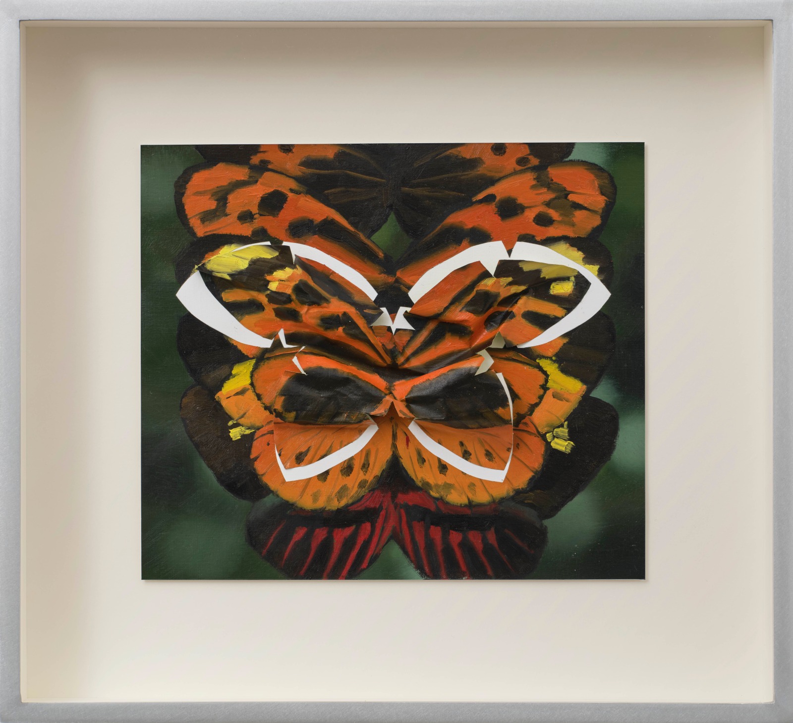 Vivien Zhang Maquette (mimicry butterfly raw)2024 Acrylic, oil, tape and high-density foam on paper Unframed: 19.6 x 22.5 cm 7...