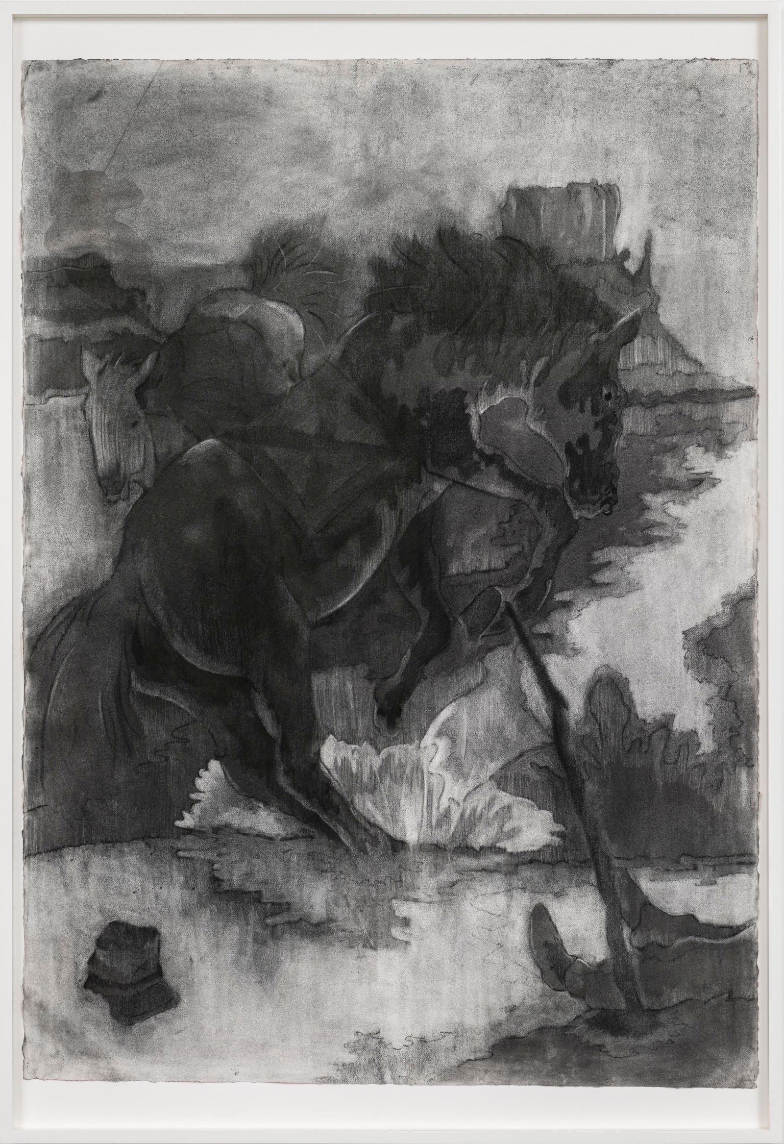 Sedrick Chisom Westward Shrinking Hours Pt. I2019 Charcoal on arches watercolor paper 158.8 x 113.7 cm 62 1/2 x 44...