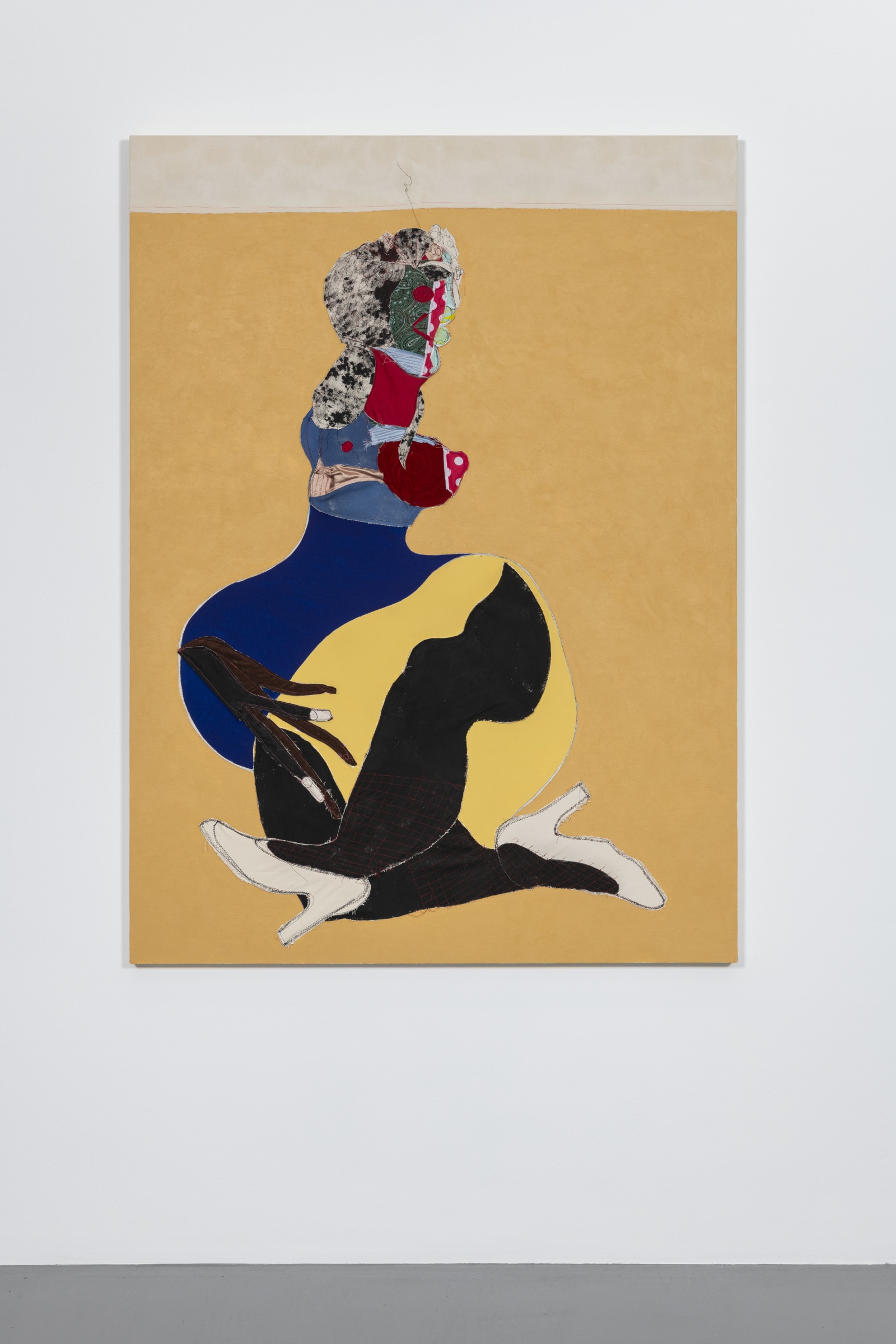 Tschabalala Self Skirt2019 Fabric, painted canvas and acrylic on cavas 172.7 x 127 cm 68 x 50 in