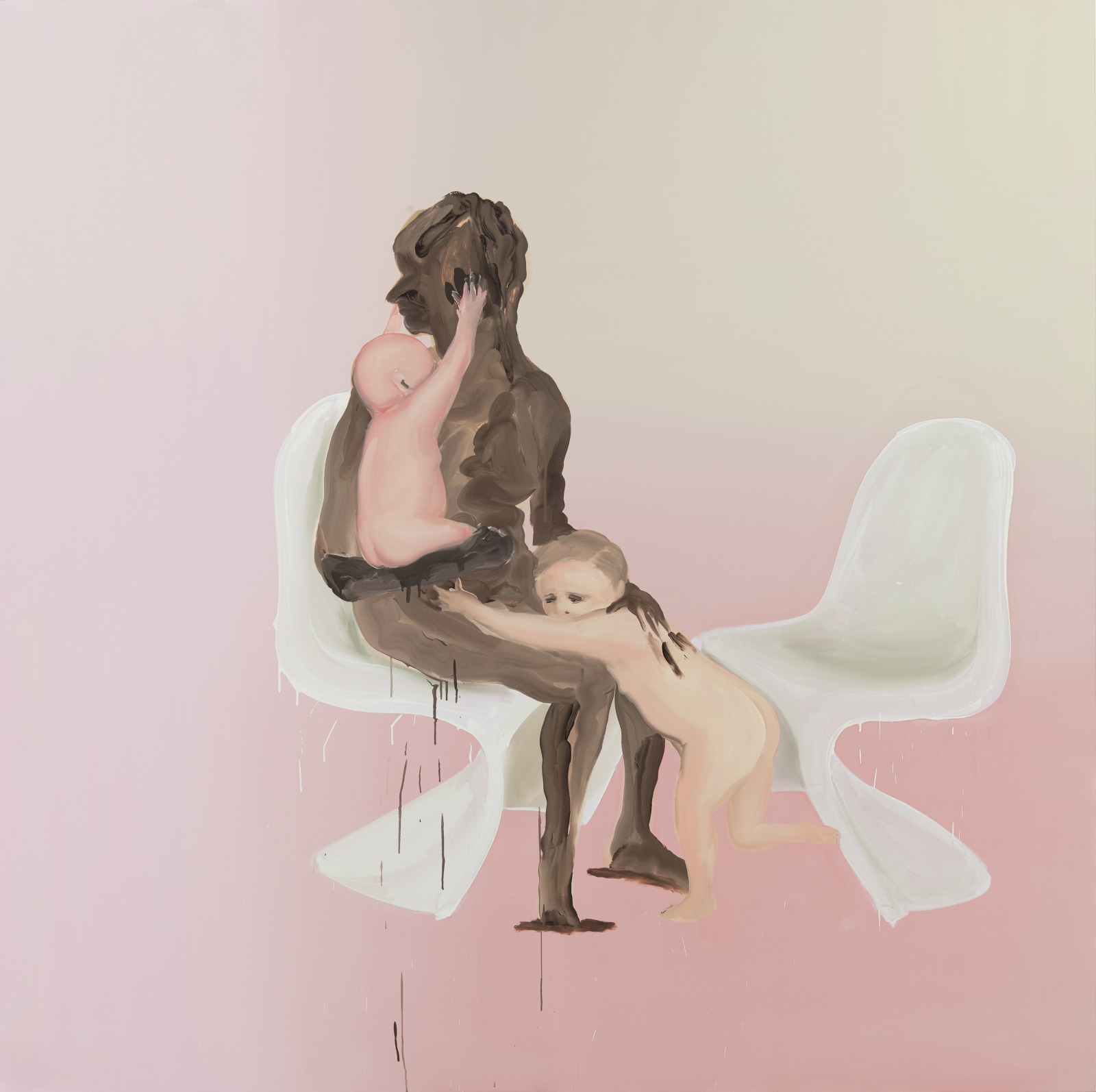 Tala Madani Shit Mom (Remodel)2019 Oil on linen 182.9 x 182.9 x 3.2 cm 72 x 72 x 1 1/4...