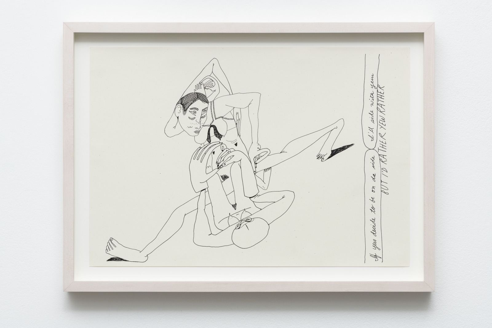 Christina Quarles Untitled (I'd Rather Yew Rather)2018 Ink on paper 33.02 x 48.26cm 13 x 19 inches