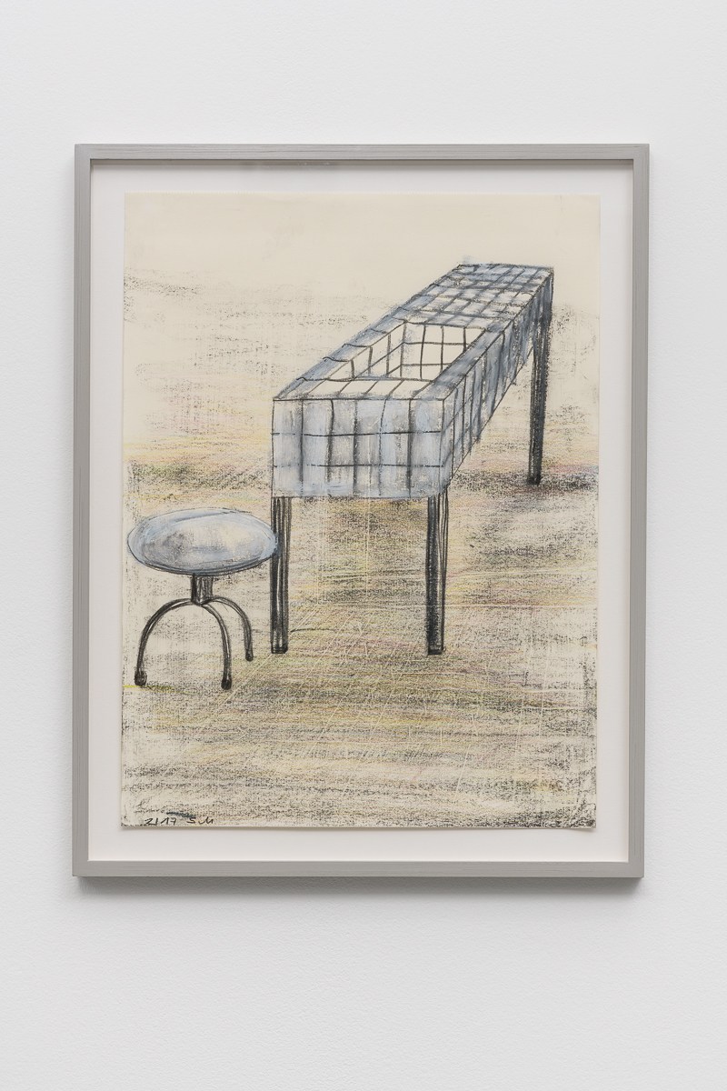 Sabine Moritz Inner Space 72017 Crayon, oil on paper 40 x 30 cm 15 3/4 x 11 3/4 in