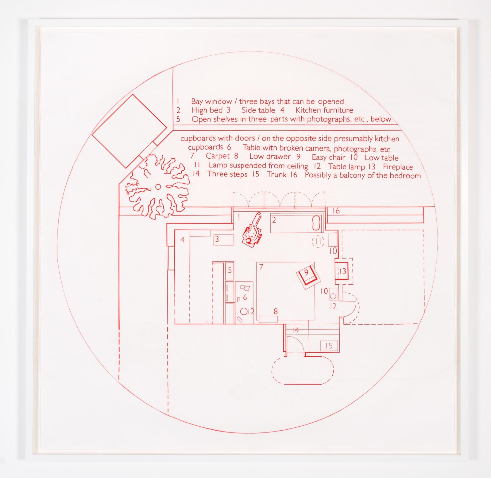 Keren Cytter Rear Window Interior2009 Graphite and pen on paper 150 x 150 cm