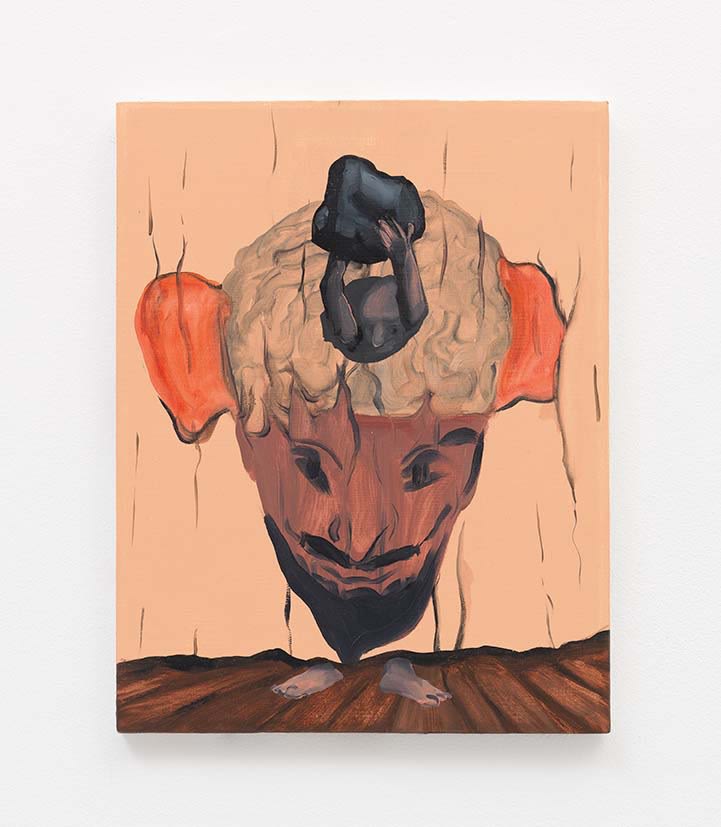 Tala Madani Stonehead2011 Oil on canvas 35.6 x 27.9 cm