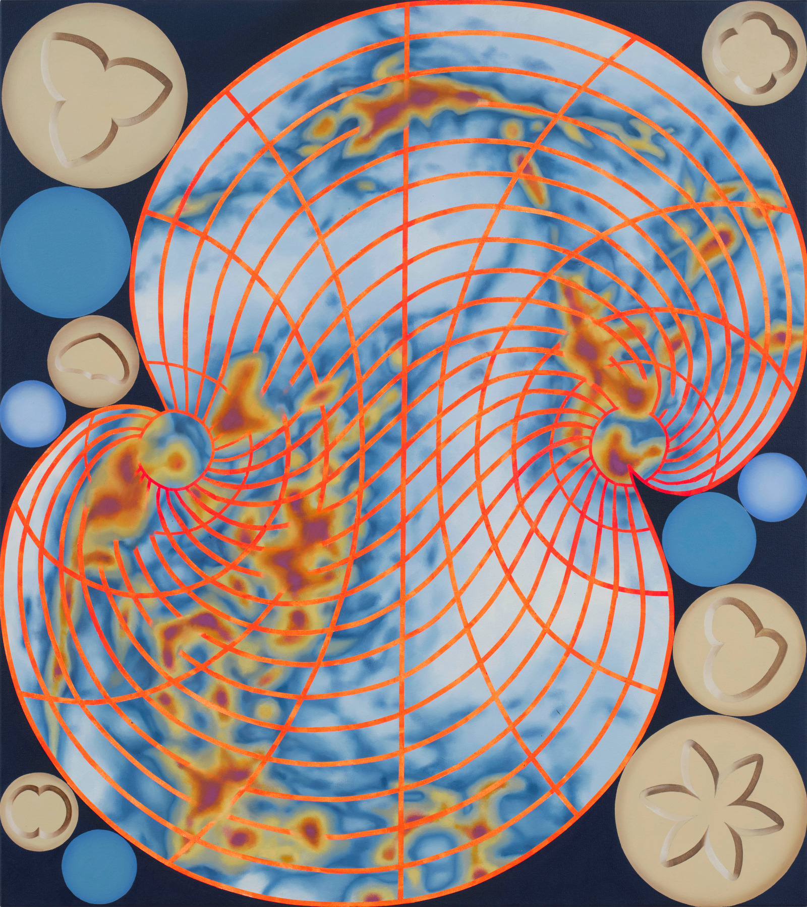 Vivien Zhang Mapping2024 Acrylic and oil on canvas 90 x 80 cm 35 3/8 x 31 1/2 in