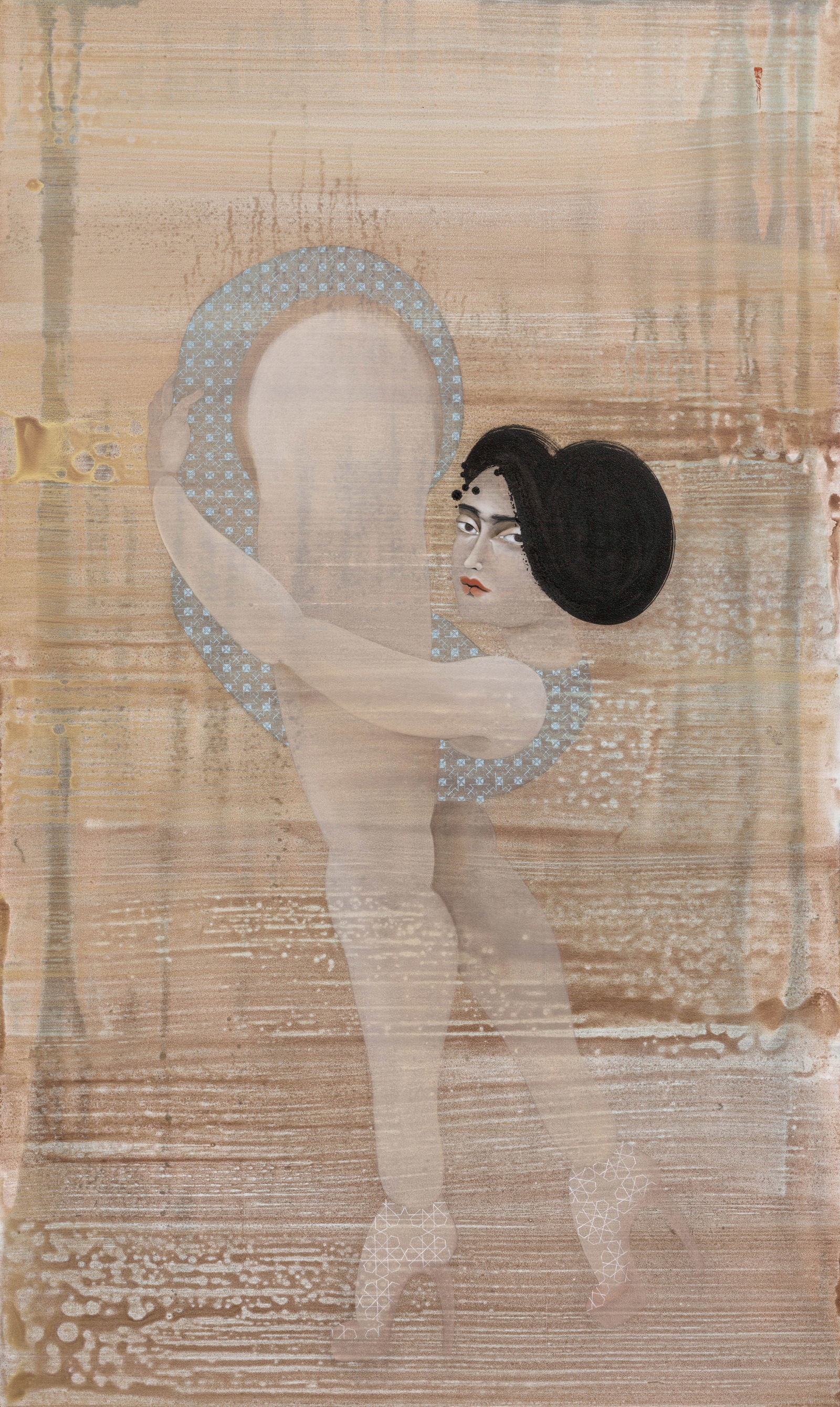 Hayv Kahraman Fold2020 Oil on panel 190.5 x 114.3 cm 75 x 45 in