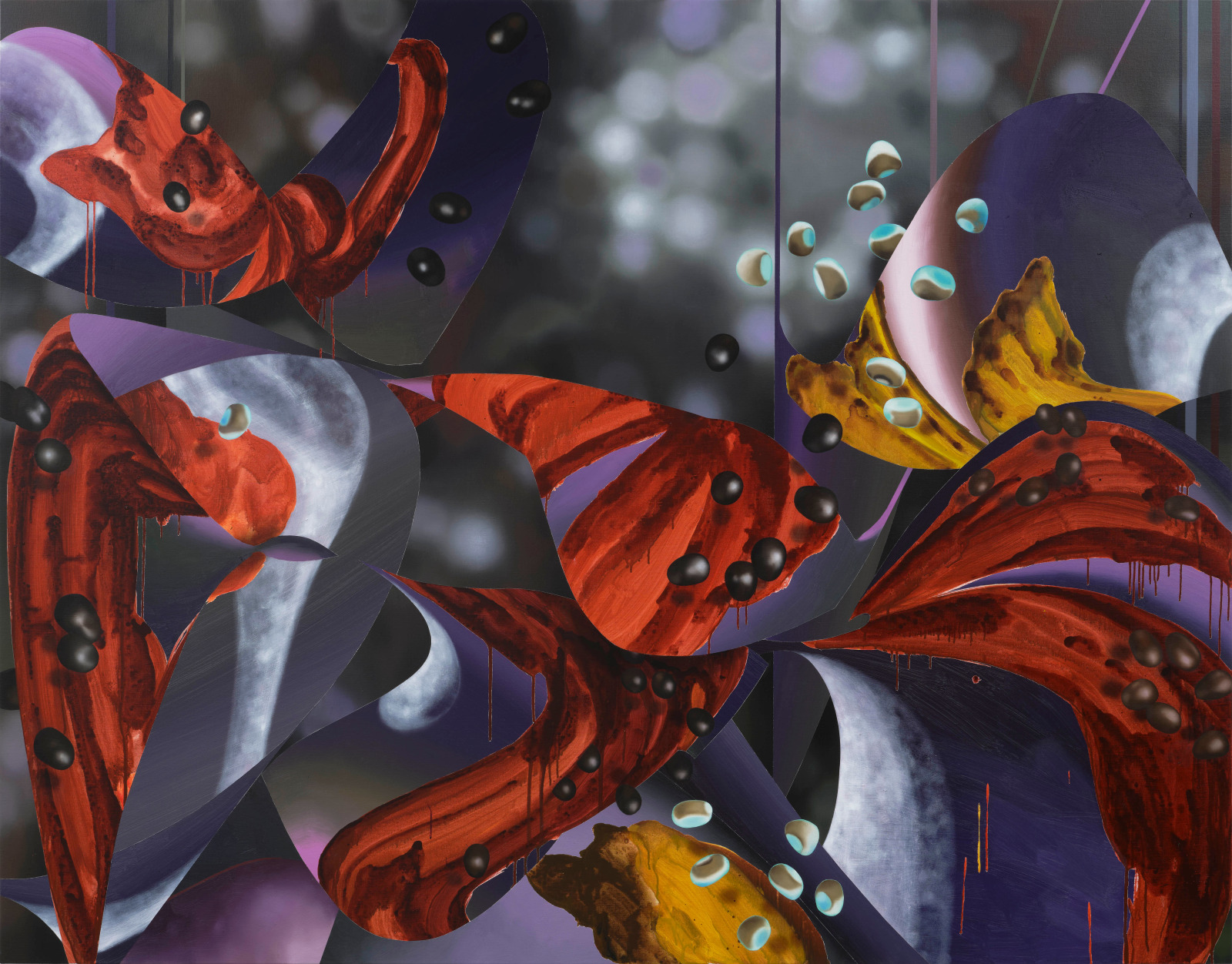 Vivien Zhang Diffused Mantle (Sterculia)2024 Acrylic and oil on linen 180 x 230 cm 70 7/8 x 90 1/2 in