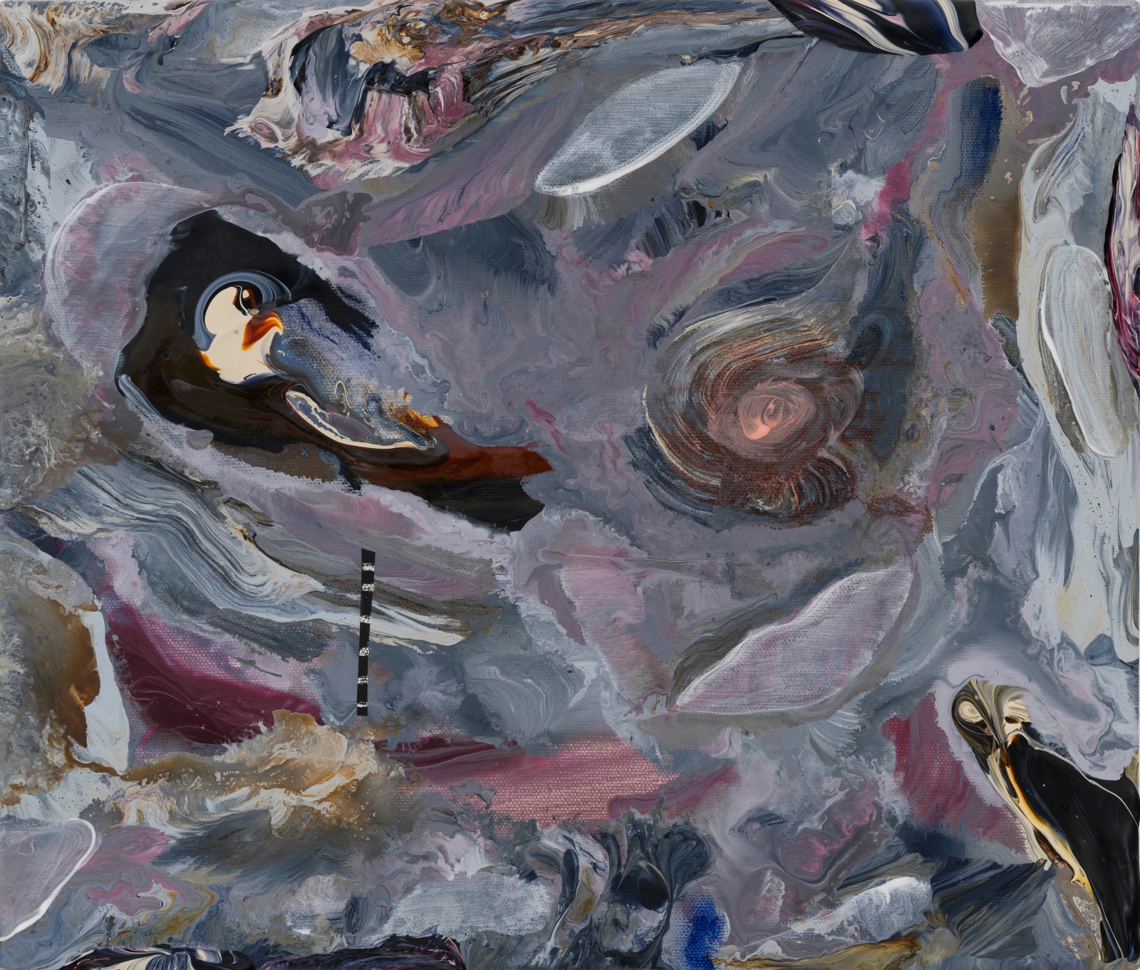 Manuel Mathieu La perle2025 Acrylic, tape and chalk on canvas 30.5 x 35.6 cm 12 x 14 in