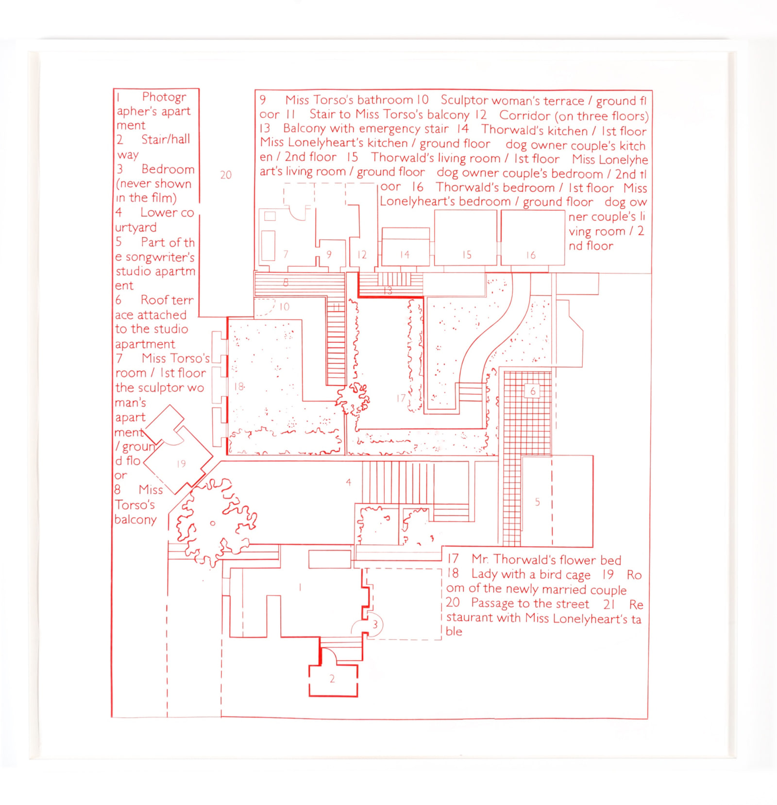 Keren Cytter Rear Window Exterior2009 Graphite and pen on paper 150 x 150 cm