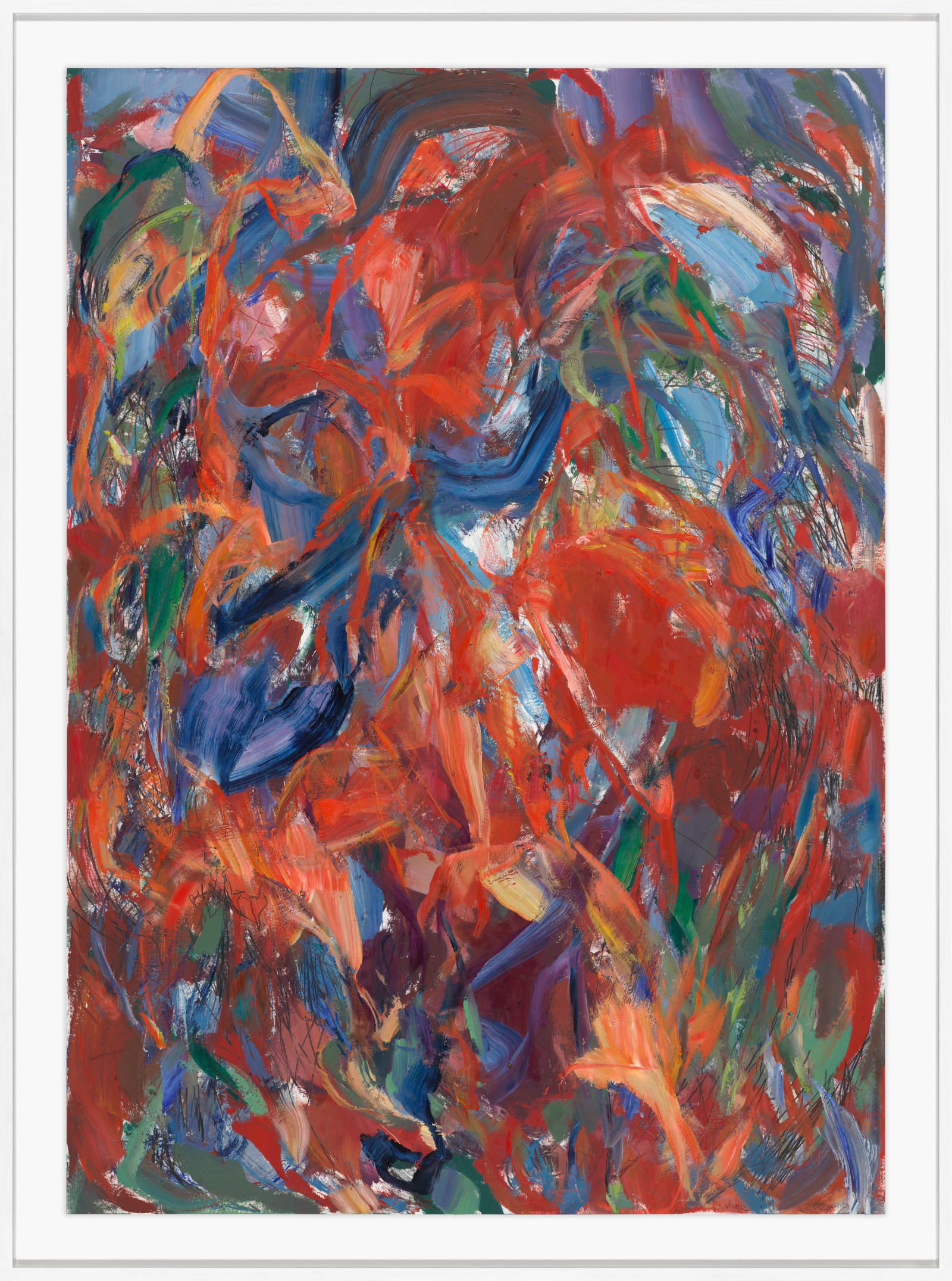 Sabine Moritz The heart is waiting2024 Crayon, oil and oil crayon on paper Unframed: 140 x 100 cm 55 1/8...