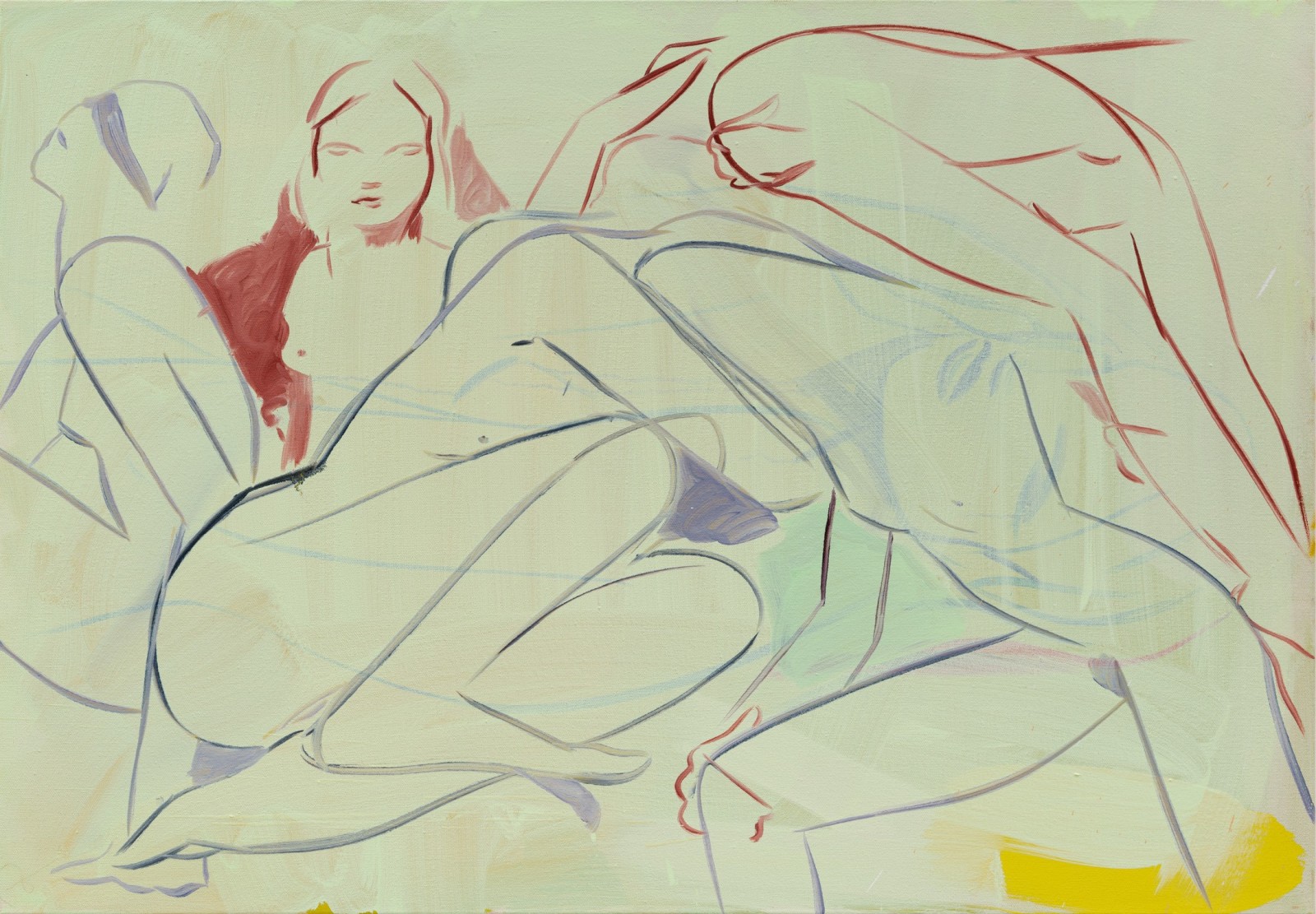 France-Lise McGurn Powder2023 Oil and marker on canvas 70 x 100 cm 27 1/2 x 39 3/8 in