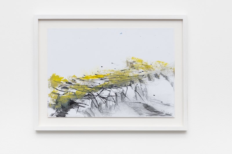 Sabine Moritz Field II (yellow/grey)2017 Pencil, charcoal on paper 20.9 x 29.7 cm 8 1/4 x 11 3/4 in