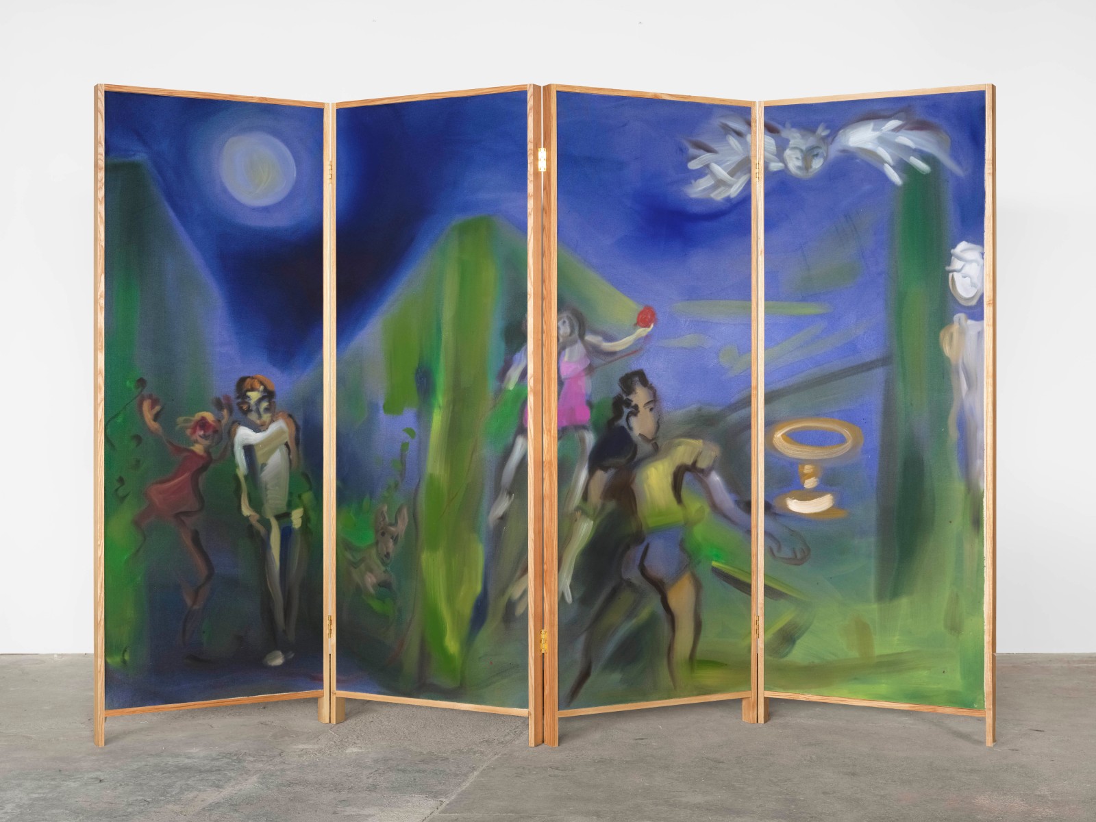 Sophie von Hellermann Forever Lost2025 Acrylic on canvas and wood 4 panels each: 213.5 x 75 cm 84 x 29...