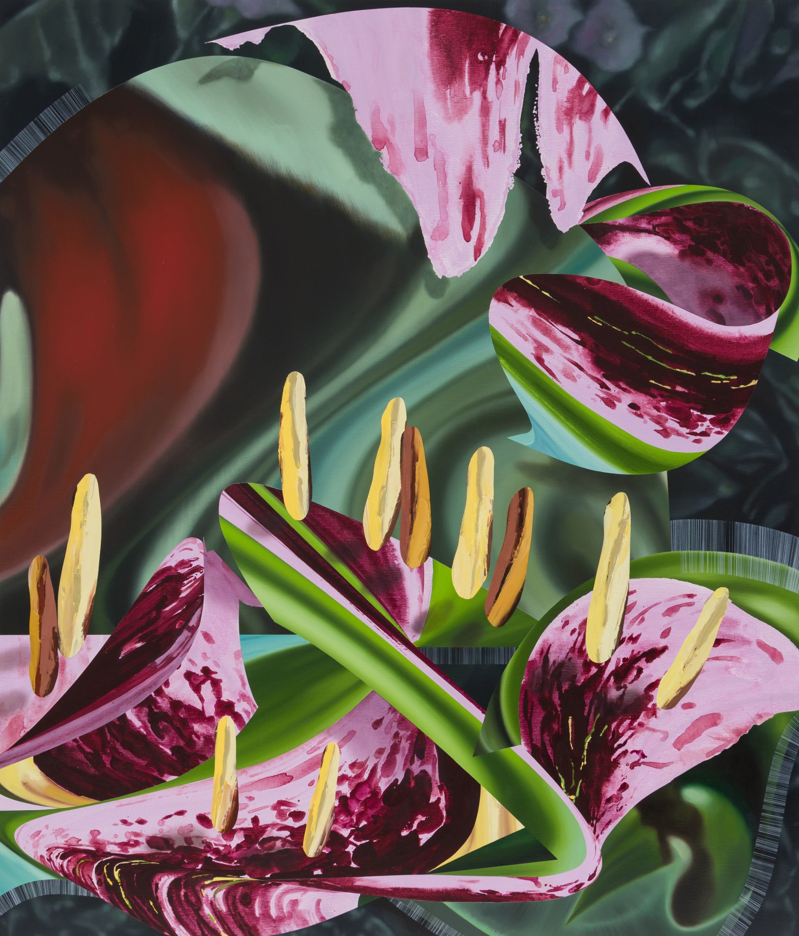 Vivien Zhang Call Me By My Name (Pseudotrillium)2025 Acrylic and oil on linen 210 x 180 cm 82 5/8 x...
