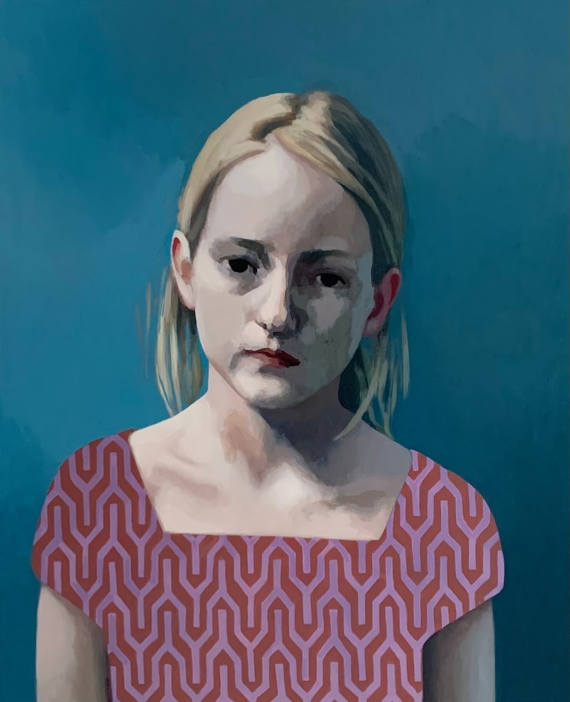 Claerwen James L. in zigzag dress, 2023