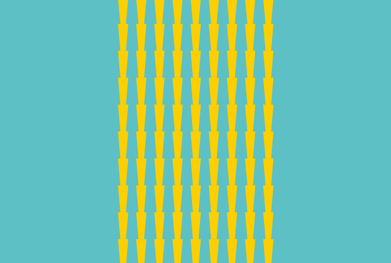 Tess Jaray Thorns - Yellow on Blue, 2017