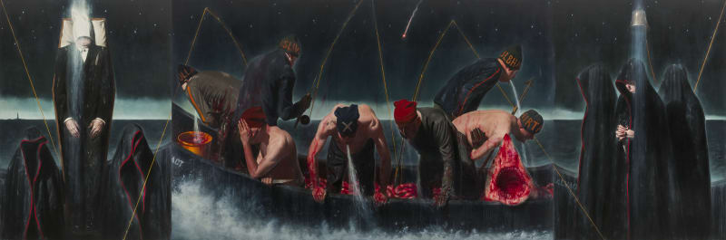 Ken Currie Black Boat (triptych), 2020