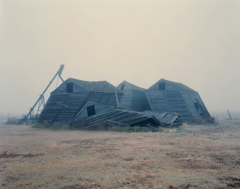 Nadav Kander Crumpled Barns, Texas, 1995
