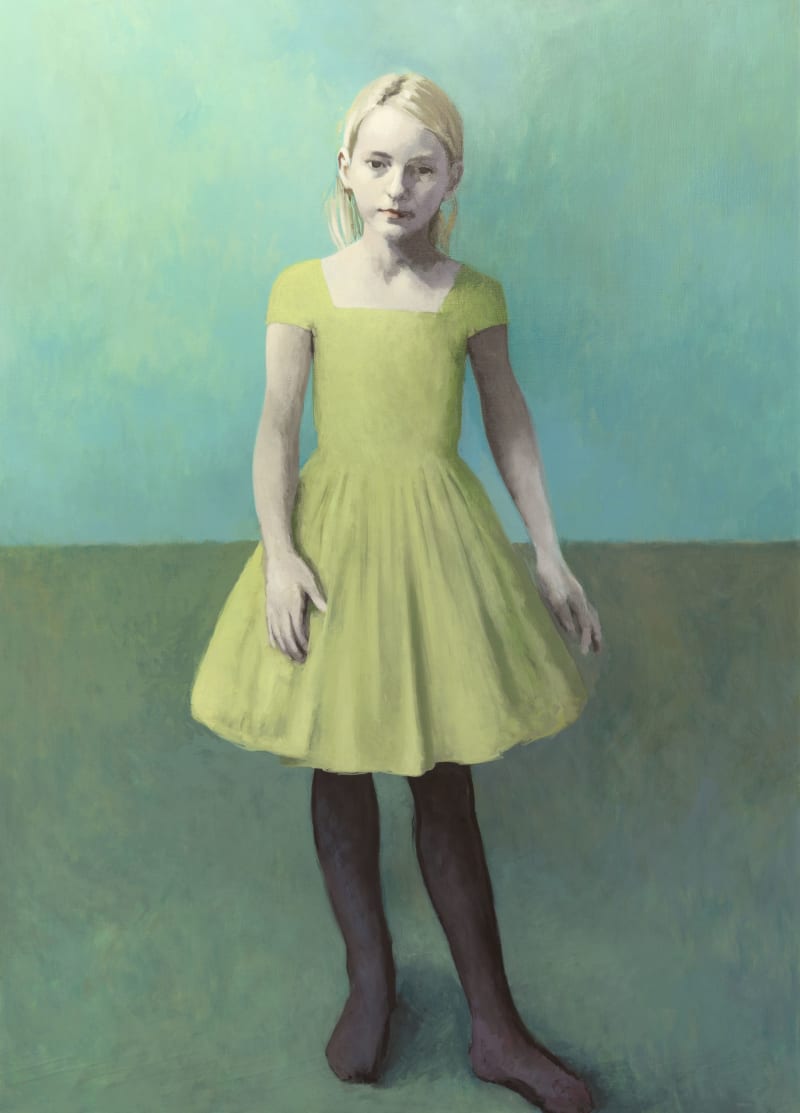 Claerwen James Girl With Pale Hair and a Pale Green Dress, 2018