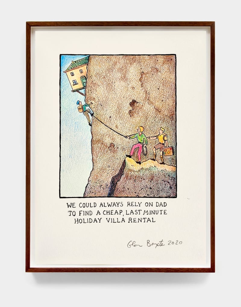 Glen Baxter We Could Always Rely on Dad to Find a Cheap, Last Minute Holiday Villa Rental, 2020