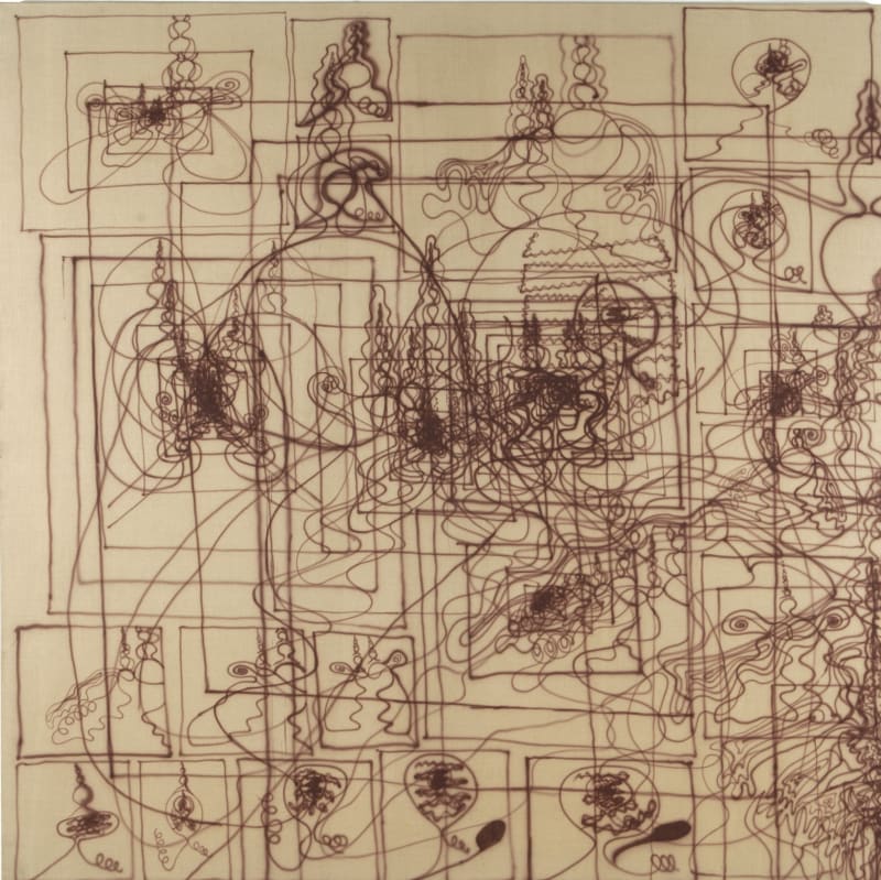 Bernard Cohen Sprayed Plum on Raw Canvas I, 1963