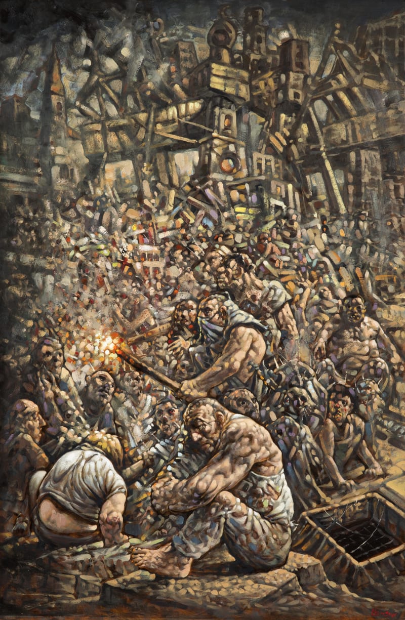 Peter Howson, Wächter, Sage, was dir Kūndet Die nacht! Watch man, What of the night., 2017