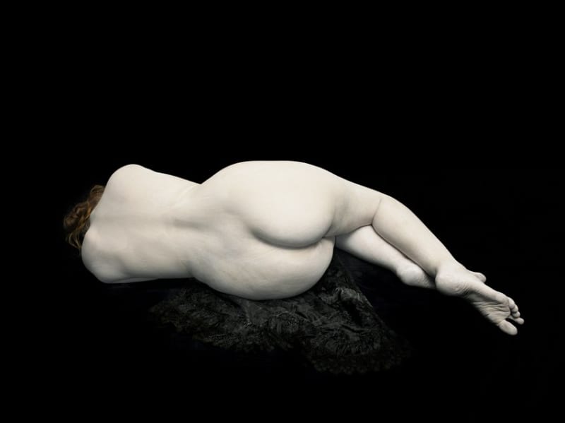 Nadav Kander Audrey lying away on black lace, 2011