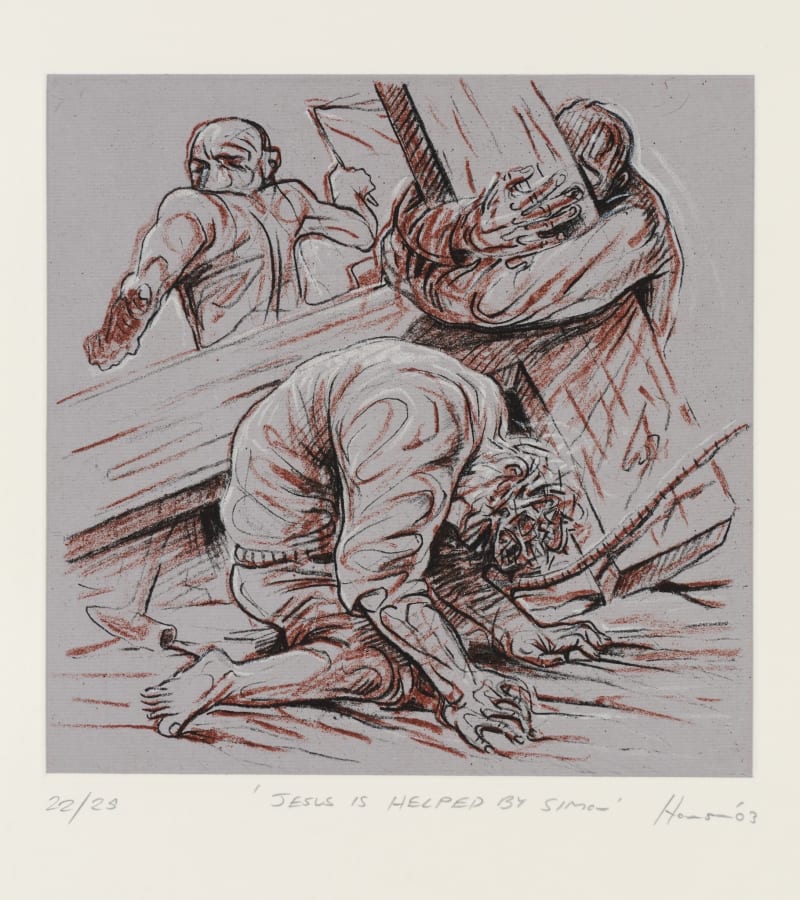 Peter Howson The Stations of the Cross VI. Jesus Is Helped By Simon, 2003