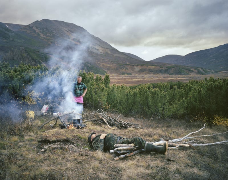 Simon Roberts Camping with Sasha and Paval, Kamchatka, Far East Russia, 2004