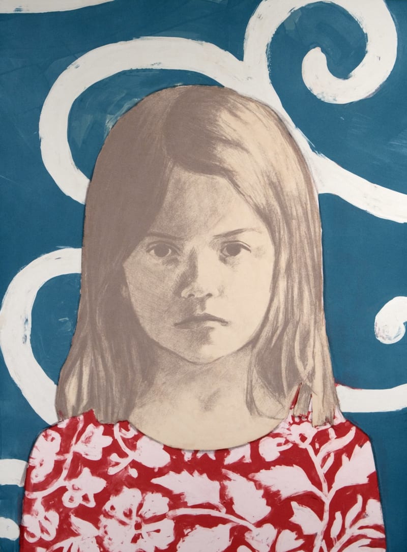Claerwen James Girl 1, Red, White, Blue, 2010