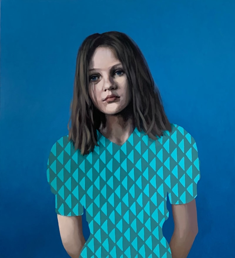 Claerwen James Turquoise triangle dress, 2009-2024
