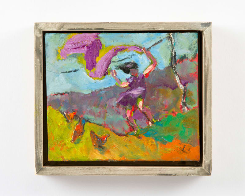 Kevin Sinnott One Large Violet Sheet and 3 Chickens, 2024