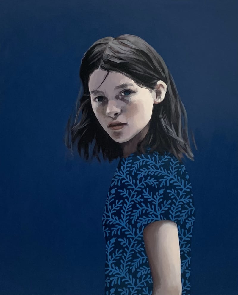 Claerwen James Girl in dark blue, 2023