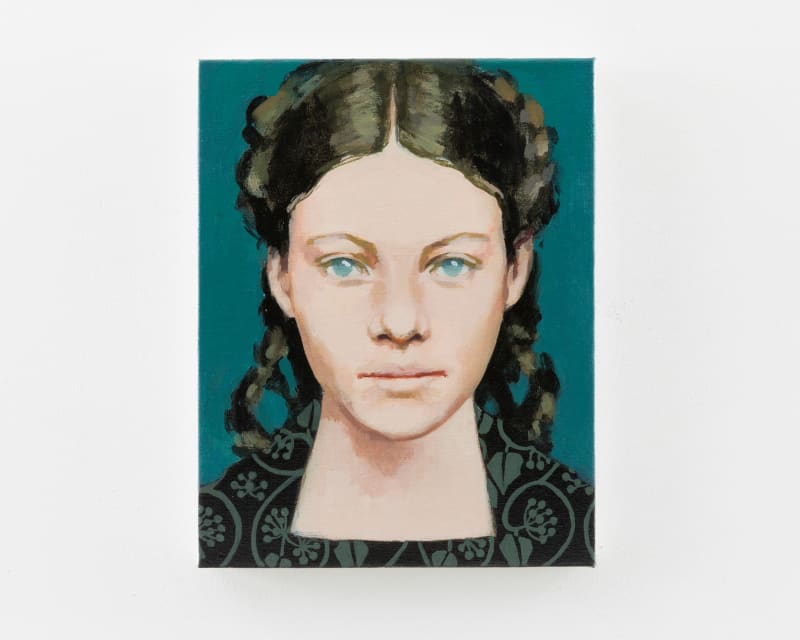 Claerwen James Girl with plaits, 2025