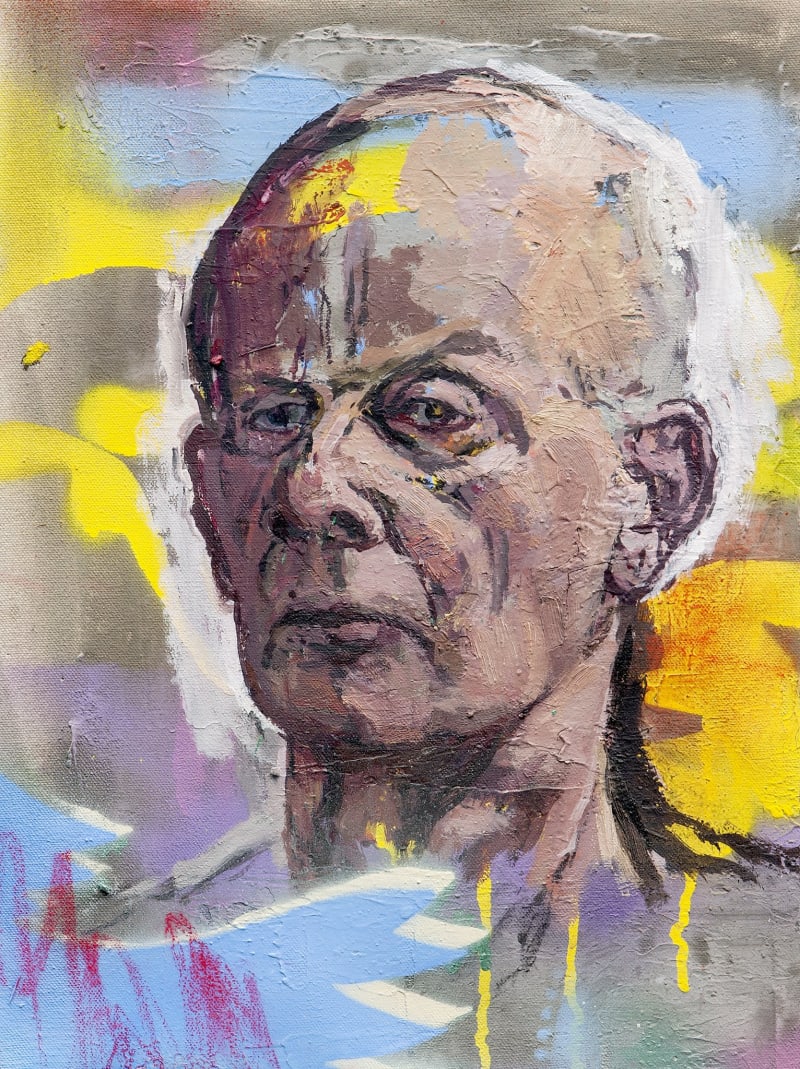 David Hepher Self portrait with Graffiti, 2013