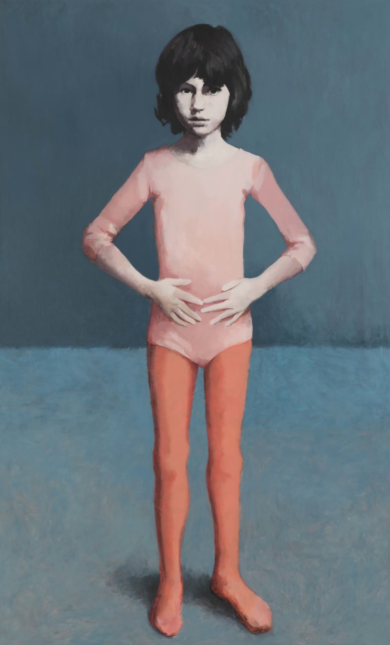 Claerwen James Girl in a Leotard Against a Dark sky, 2018