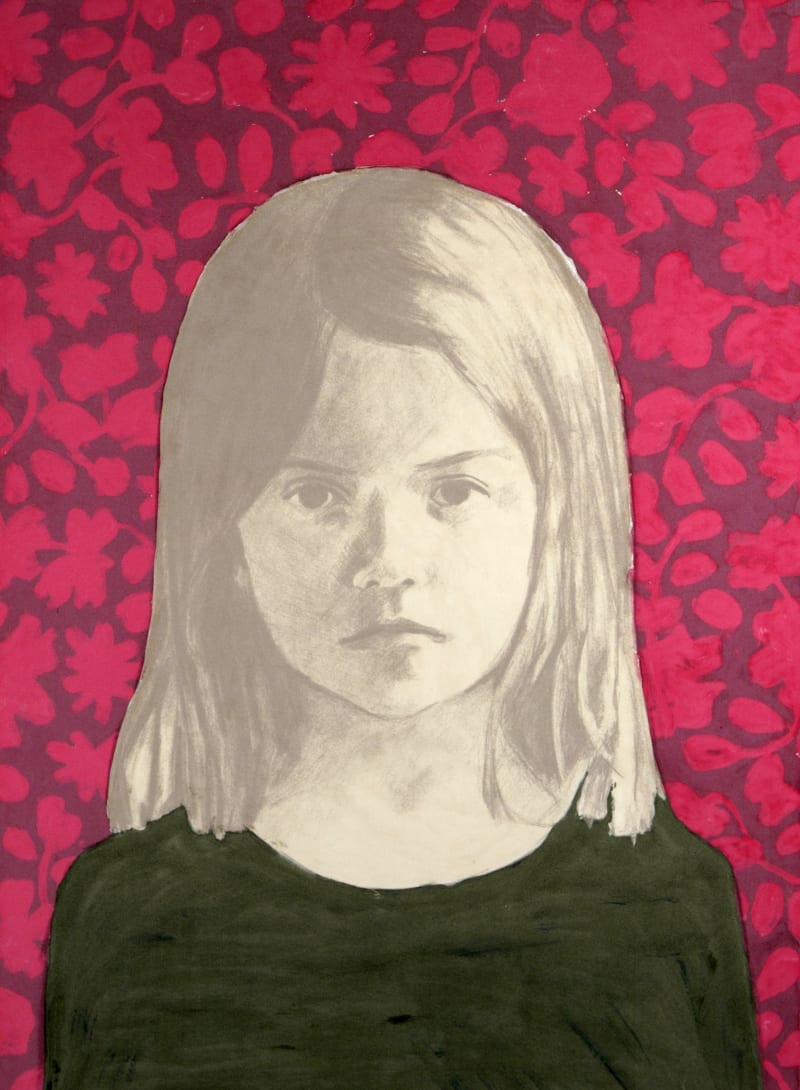Claerwen James Girl 1, Pink, Green, 2010