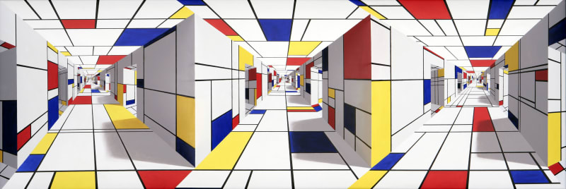 Patrick Hughes, All-out Mondrian, 2005