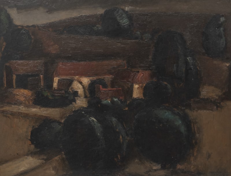 Josef Herman Cottages at Dusk, c. 1956