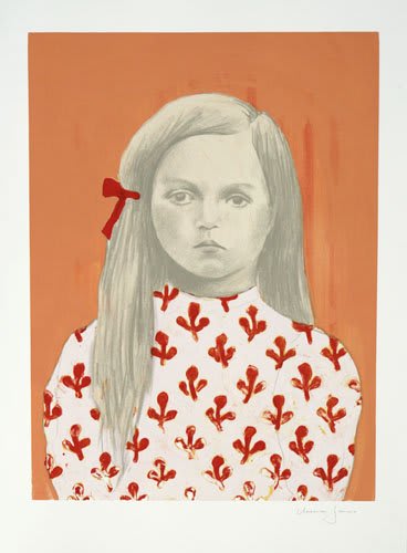 Claerwen James Girl 3, Red Orange, 2011
