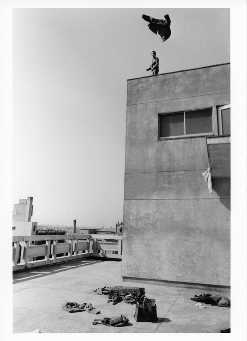 Minoru Hirata Hi Red Center’s Dropping Event, at Ikenobo Kaikan, 1964