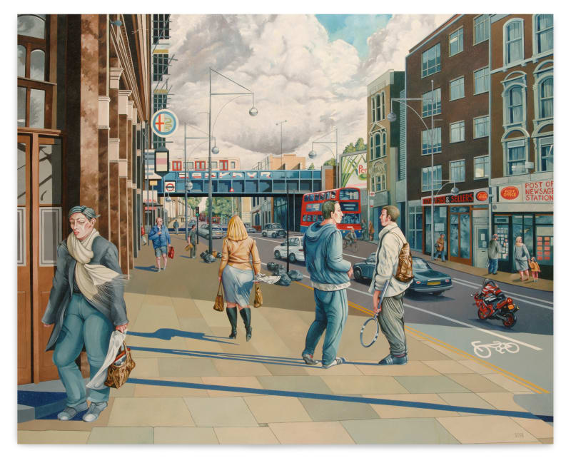 Caroline Coon Ladbroke Grove: He reads her card in the newsagent's window, 2005