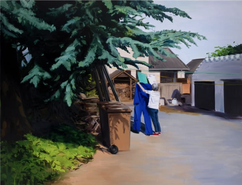 Caroline Walker Hanging Out His Overalls, Early Afternoon, May, 2020