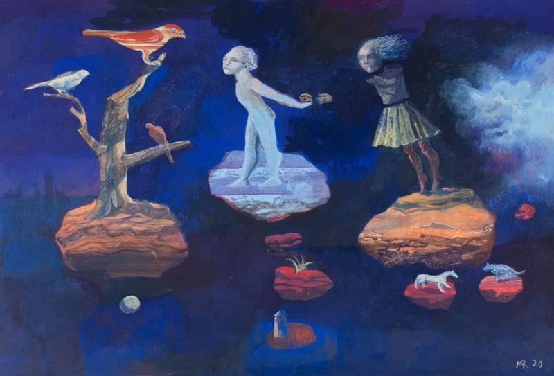 MICK ROONEY Little Inhabited Rocks, 2020 Tempera/Gouache on paper 33 x 47 cm | 14 x 19 in SOLD