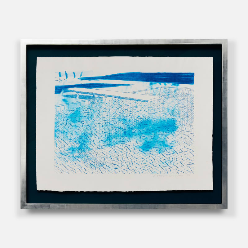 David Hockney Lithograph of Water Made of Lines