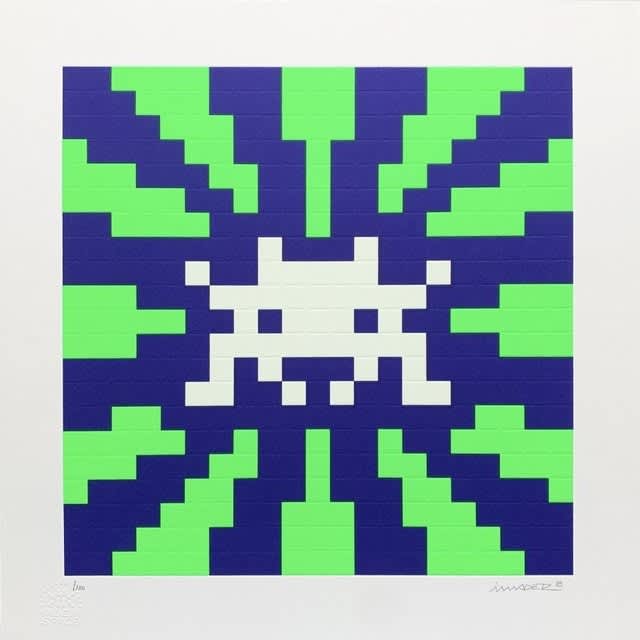 Invader, Sunset (Blue & Green), 2018