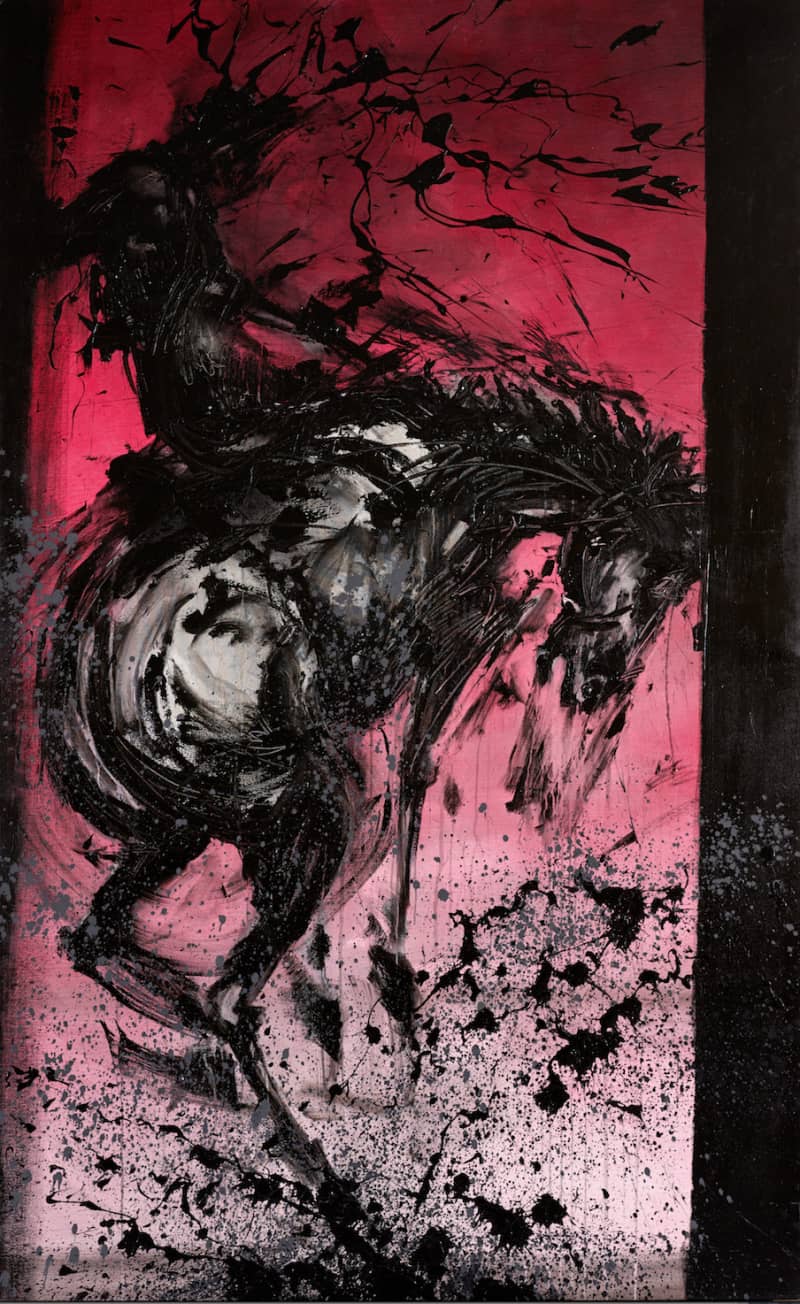 Richard Hambleton, Horse & Rider - Bucking Red, 2018