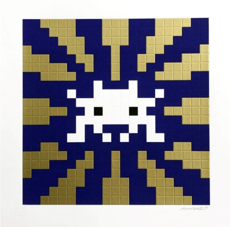 Invader, Sunset (Gold & Blue), 2018