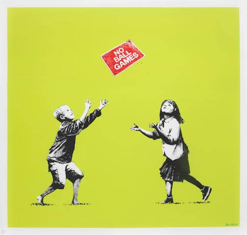 Banksy, No Ball Games (Green) - Signed, 2009